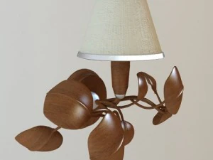 lumin&aacute;ria com folhas de madeira Modelo 3D