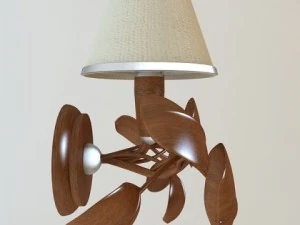 lumin&aacute;ria com folhas de madeira Modelo 3D