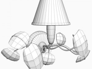 sconce lamp with wooden leaves Modelo 3D