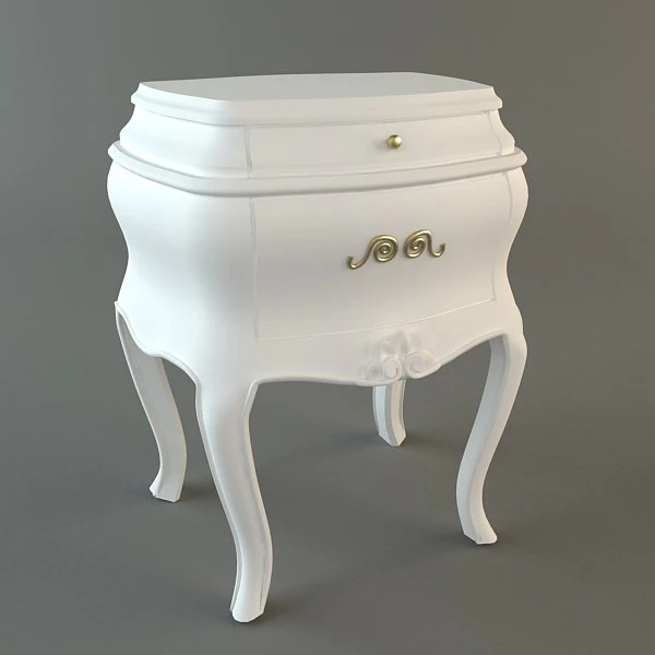 nightstand with drawers 3D Model .c4d .max .obj .3ds .fbx .stl .blend 