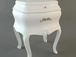 comodino con cassetti Modello 3D