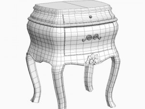 nightstand with drawers 3D-Modell