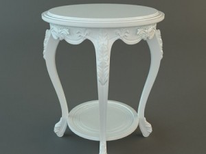 antique end table 3Dモデル