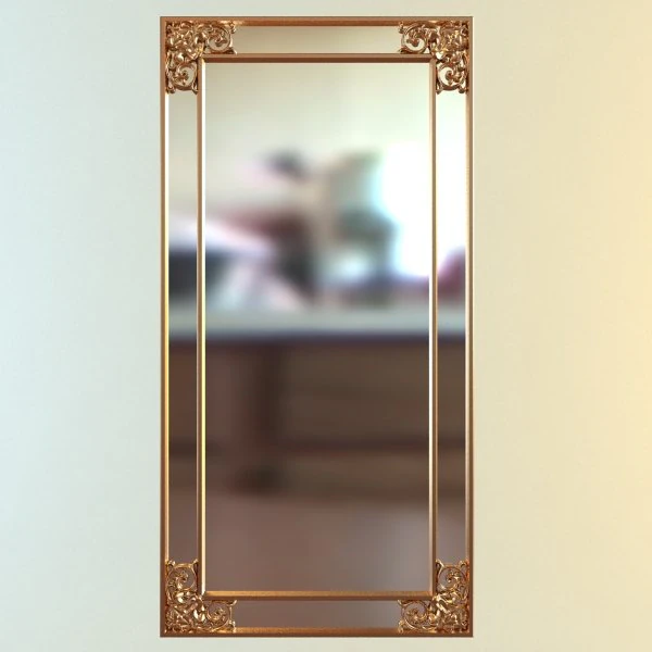 wall rectangular mirror 3D Model .c4d .max .obj .3ds .fbx .stl .blend 