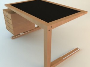 contemporary wooden desk 3D Модель