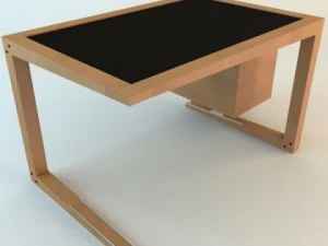 contemporary wooden desk 3D Model