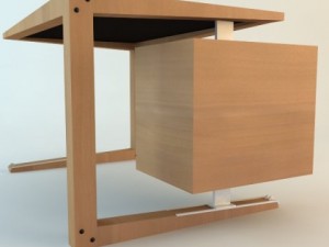 contemporary wooden desk 3D Модель