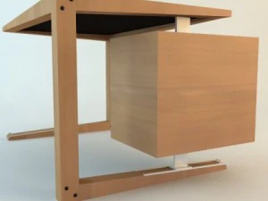 contemporary wooden desk 3D Model