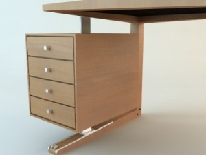 contemporary wooden desk 3D Модель