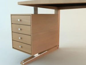 contemporary wooden desk 3D Model