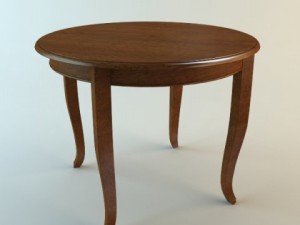 wooden round table 3D Model