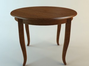 wooden round table 3D-Modell