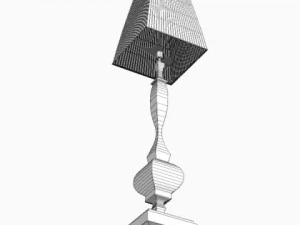 wooden table lamp 3D Model