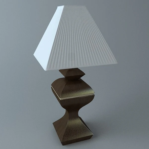 wooden table lamp 3D Model .c4d .max .obj .3ds .fbx .stl .blend 