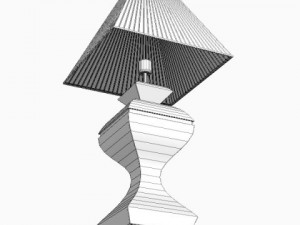 wooden table lamp 3D Модель