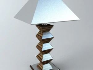 lampu meja kayu Model 3D