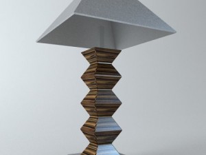 wooden table lamp 3D Model