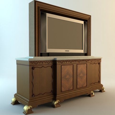 tv and stand 3D-Modell .c4d .max .obj .3ds .fbx .stl .blend 
