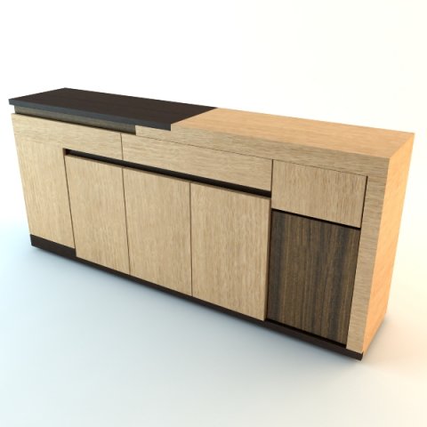 contemporary credenza cabinet 3D Модель .c4d .max .obj .3ds .fbx .stl .blend 
