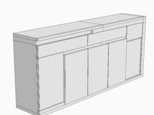 contemporary credenza cabinet 3D Model