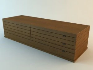 niedriger Lagerschrank 3D Modell