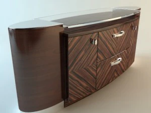 zebrawood buffet cabinet 3D Model