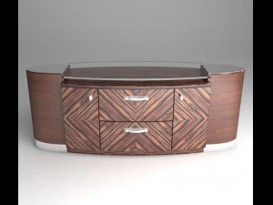 zebrawood buffet cabinet 3D Model