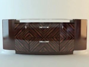 zebrawood buffet cabinet 3D Model