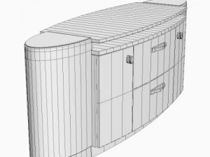 zebrawood buffet cabinet 3D Model