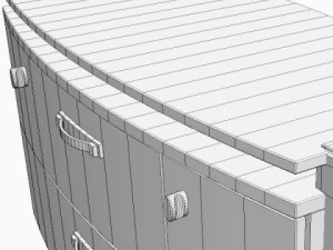 zebrawood buffet cabinet 3D Model