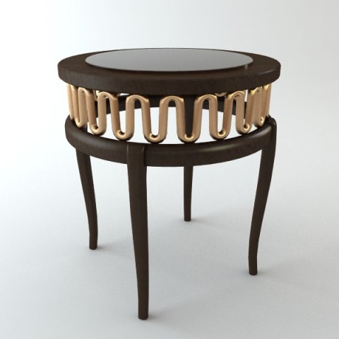 wooden round table 3D Model .c4d .max .obj .3ds .fbx .stl .blend