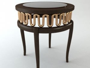 wooden round table 3D Model