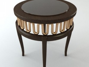 wooden round table 3D Model