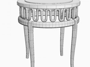 wooden round table 3D Model