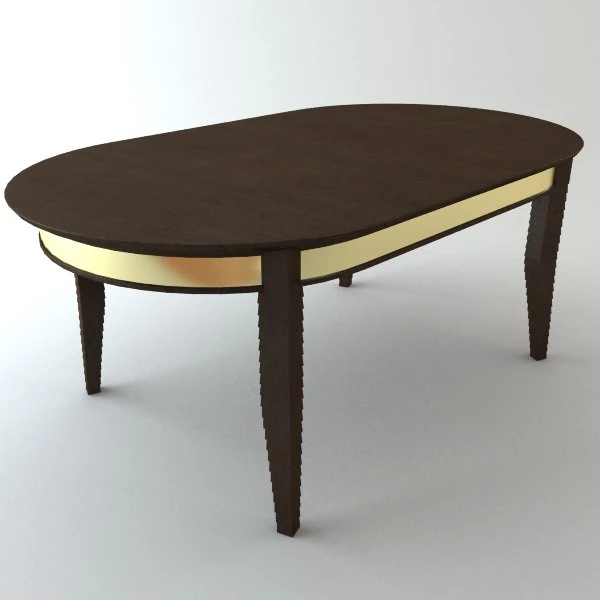 oval dining table 3D Model .c4d .max .obj .3ds .fbx .stl .blend 
