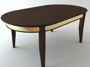 oval dining table 3D Model
