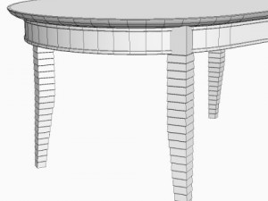 oval dining table 3D Model