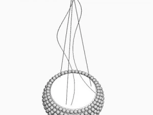 glass bead hanging light fixture 3D Model