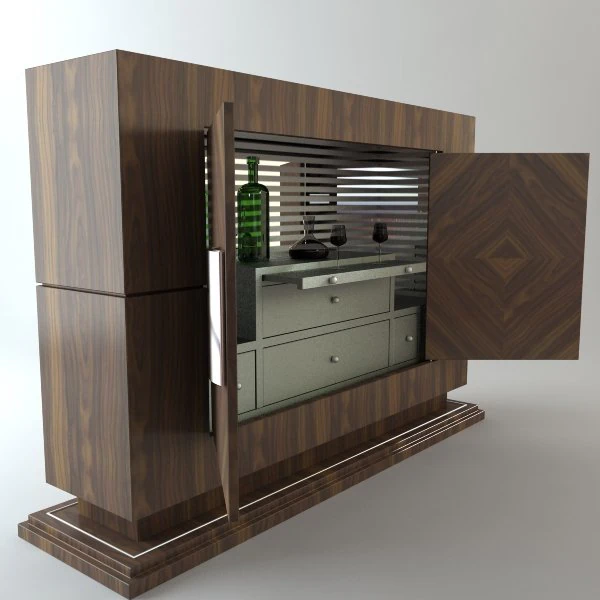 wine serving bar cabinet 3D Model .c4d .max .obj .3ds .fbx .stl .blend 