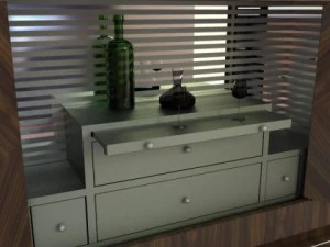 wine serving bar cabinet 3D Model