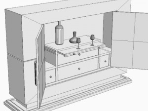 wine serving bar cabinet 3D Model