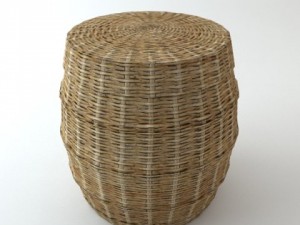 wicker basket with cover Modèle 3D
