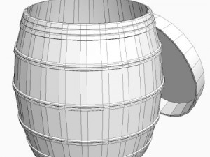 wicker basket with cover Modèle 3D