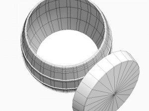 wicker basket with cover Modèle 3D