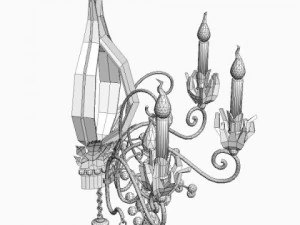 antique detailed sconce light 3D Model