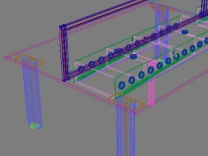 long workstation desk 3D Model