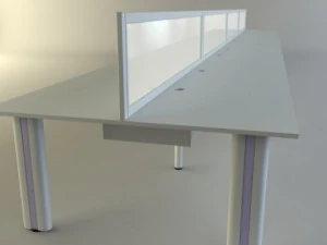 long workstation desk 3D Model