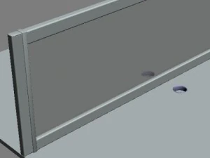 long workstation desk 3D Model