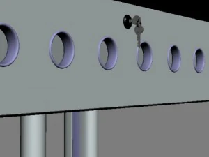 long workstation desk 3D Model