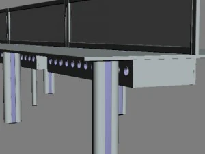 long workstation desk 3D Model